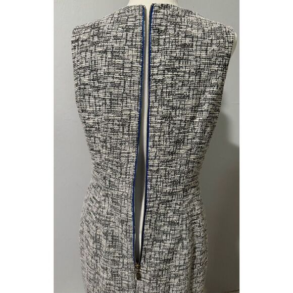 Eliza J tweed sheath sleeveless ruffle front - Picture 5 of 8
